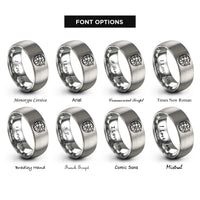 font options for inside engraving on grey flight path rings
