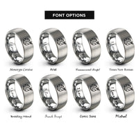font options for inside engraving on gray flight path over globe rings
