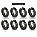 font options for inside engraving on black & gray flight route rings