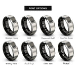 font options for inside engraving on black & gray flight route rings