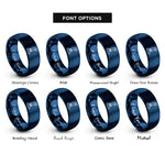 font options for inside engraving on blue flight stick rings
