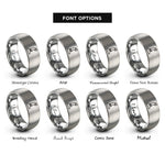 font options for inside engraving on silver flight stick rings
