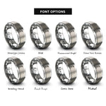 font options for inside engraving on gray flight stick rings