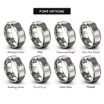 font options for inside engraving on grey flight stick rings