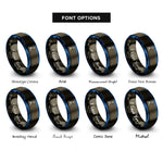font options for inside engraving on gunmetal & blue flight stick rings