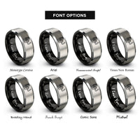 font options for inside engraving on black & gray flight yoke rings