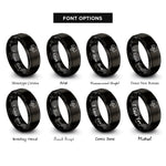 font options for inside engraving on black flight yoke rings