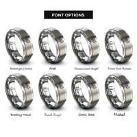 font options for inside engraving on silver flight yoke rings