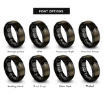 font options for inside engraving on gunmetal & black flight yoke rings