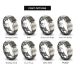 font options for inside engraving on gray flint steel rings