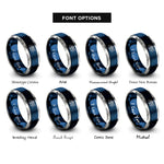 font options for inside engraving on blue & silver flintlock pistol rope rings
