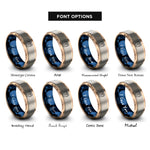 font options for inside engraving on rose gold & blue & grey flip flops rings