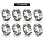 font options for inside engraving on silver flip flops wave rings