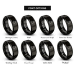 font options for inside engraving on black floating apparition rings