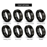 font options for inside engraving on black flock of crows rings
