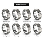 font options for inside engraving on grey flock of crows rings