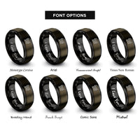font options for inside engraving on gunmetal & black flock of crows rings