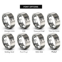 font options for inside engraving on silver flood wave rings