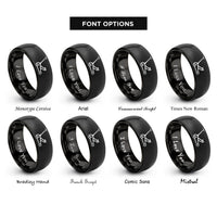 font options for inside engraving on black floor jack rings