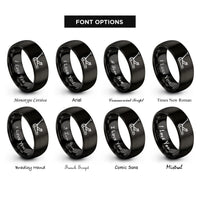 font options for inside engraving on black floor jack rings