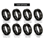 font options for inside engraving on black floor jack rings