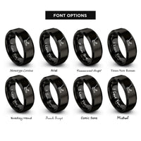 font options for inside engraving on black floor jack rings