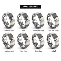 font options for inside engraving on gray floor jack rings