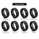 font options for inside engraving on black floor plan rings