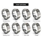 font options for inside engraving on silver floor plan rings