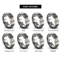 font options for inside engraving on gray floor plan rings