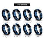 font options for inside engraving on blue & grey floppy disk rings