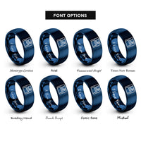 font options for inside engraving on blue floppy disk rings