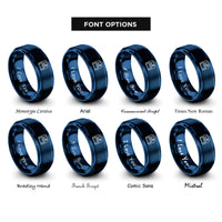 font options for inside engraving on blue floppy disk rings