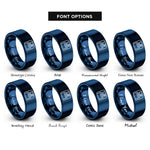 font options for inside engraving on blue floppy disk rings