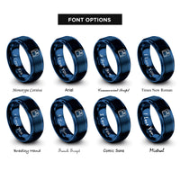 font options for inside engraving on blue floppy disk rings