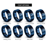 font options for inside engraving on blue floppy disk rings