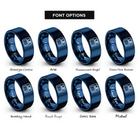 font options for inside engraving on blue floppy disk rings