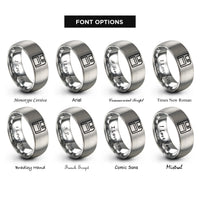 font options for inside engraving on silver floppy disk rings