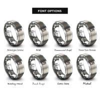 font options for inside engraving on gray floppy disk rings