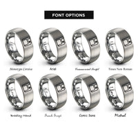 font options for inside engraving on gray floppy disk rings