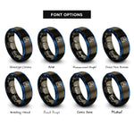 font options for inside engraving on gunmetal & blue floppy disk rings