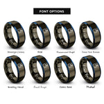 font options for inside engraving on gunmetal & blue floppy disk rings