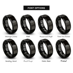 font options for inside engraving on black floral bunny rings