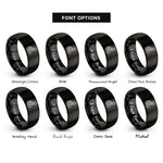 font options for inside engraving on black floral cat rings
