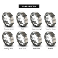 font options for inside engraving on grey floral cat rings