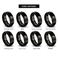 font options for inside engraving on black floral keys rings