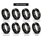 font options for inside engraving on black & gray floral oval wreath rings
