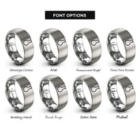 font options for inside engraving on gray florence flask rings