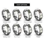 font options for inside engraving on gray florence flask rings