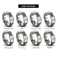 font options for inside engraving on gray florence flask rings